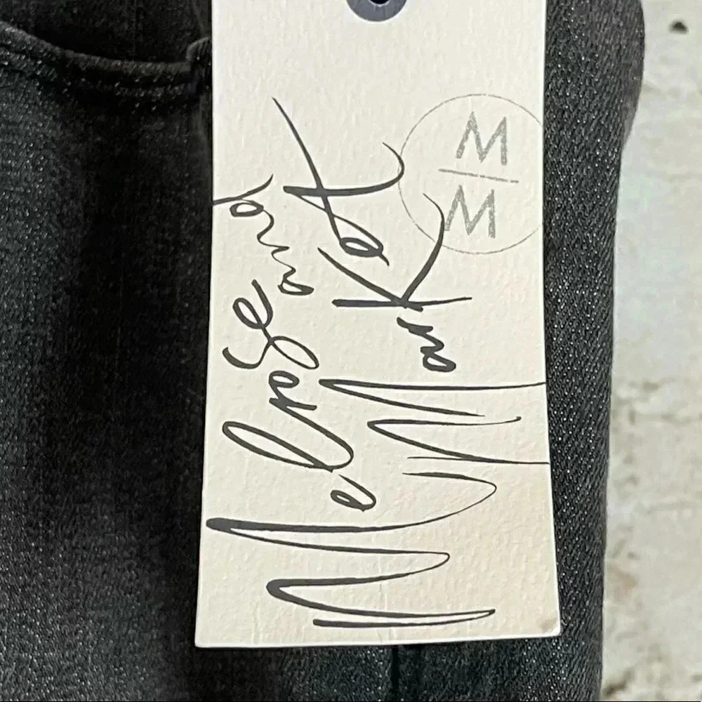 NWT Melrose and Market Frayed Step Hem Jeans 22W Charcoal Gray Black Front Seam - Picture 5 of 9